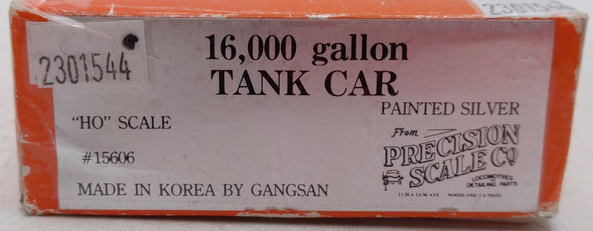 Precision Scale Company 15606 HO Scale BRASS 16,000 Gallon Tank Car - Custom VG/Box