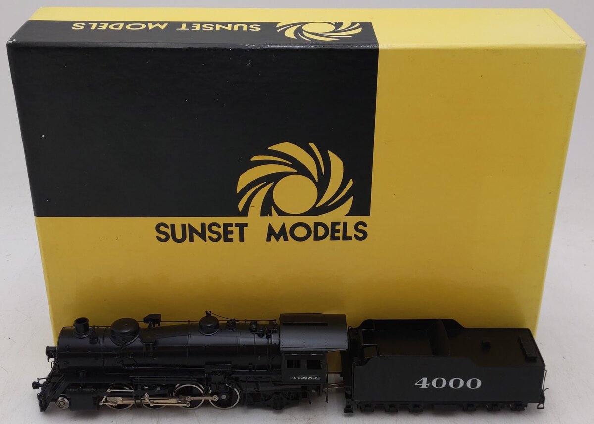 Sunset Models HO Scale BRASS Santa Fe 3160/4000 Class 2-8-2  Steam Loco & Tender EX/Box