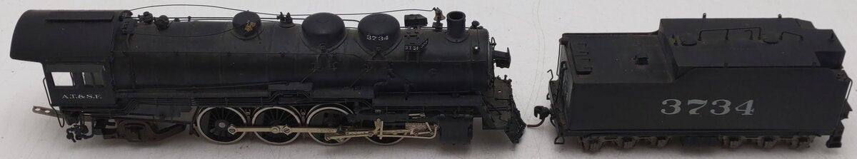 Sunset Models HO BRASS Santa Fe 4-8-2 3700 Class Steam Locomotive W/ Oil Tender EX/Box