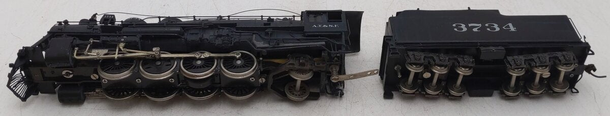 Sunset Models HO BRASS Santa Fe 4-8-2 3700 Class Steam Locomotive W/ Oil Tender EX/Box