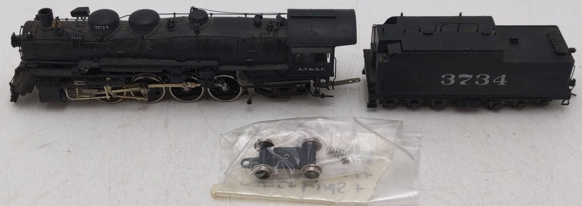 Sunset Models HO BRASS Santa Fe 4-8-2 3700 Class Steam Locomotive W/ Oil Tender EX/Box