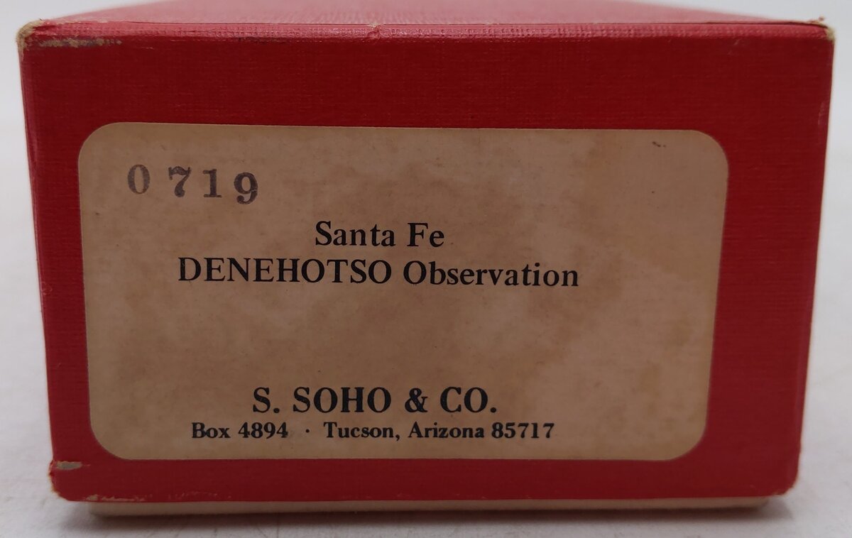 Soho 0719 HO Scale Nickel Plated BRASS Santa Fe Denehotso Observation EX/Box