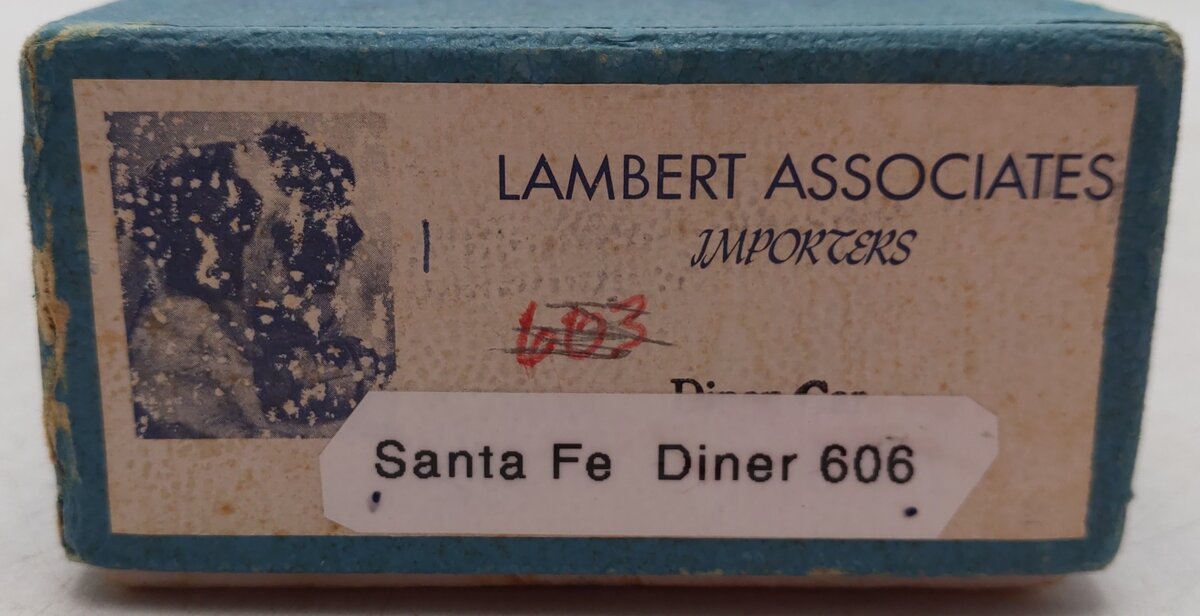 Lambert HO Scale Nickle-Plated BRASS Santa Fe Diner Car #606 VG/Box