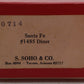 Soho 0714 HO Nickel Plated Brass Santa Fe #1485 Diner Car/Box