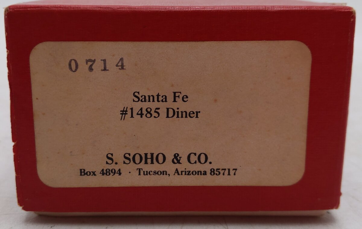 Soho 0714 HO Nickel Plated Brass Santa Fe #1485 Diner Car/Box