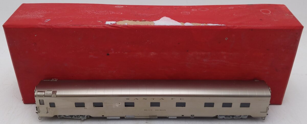 The Coach Yard 1222 BRASS HO Scale Santa Fe Blue Heron Sleeper Passenger Car VG/Box