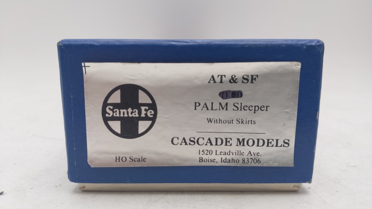 Cascade Models BRASS HO Scale Santa Fe ACF10/6  "Palm" Sleeper with Skirts VG/Box
