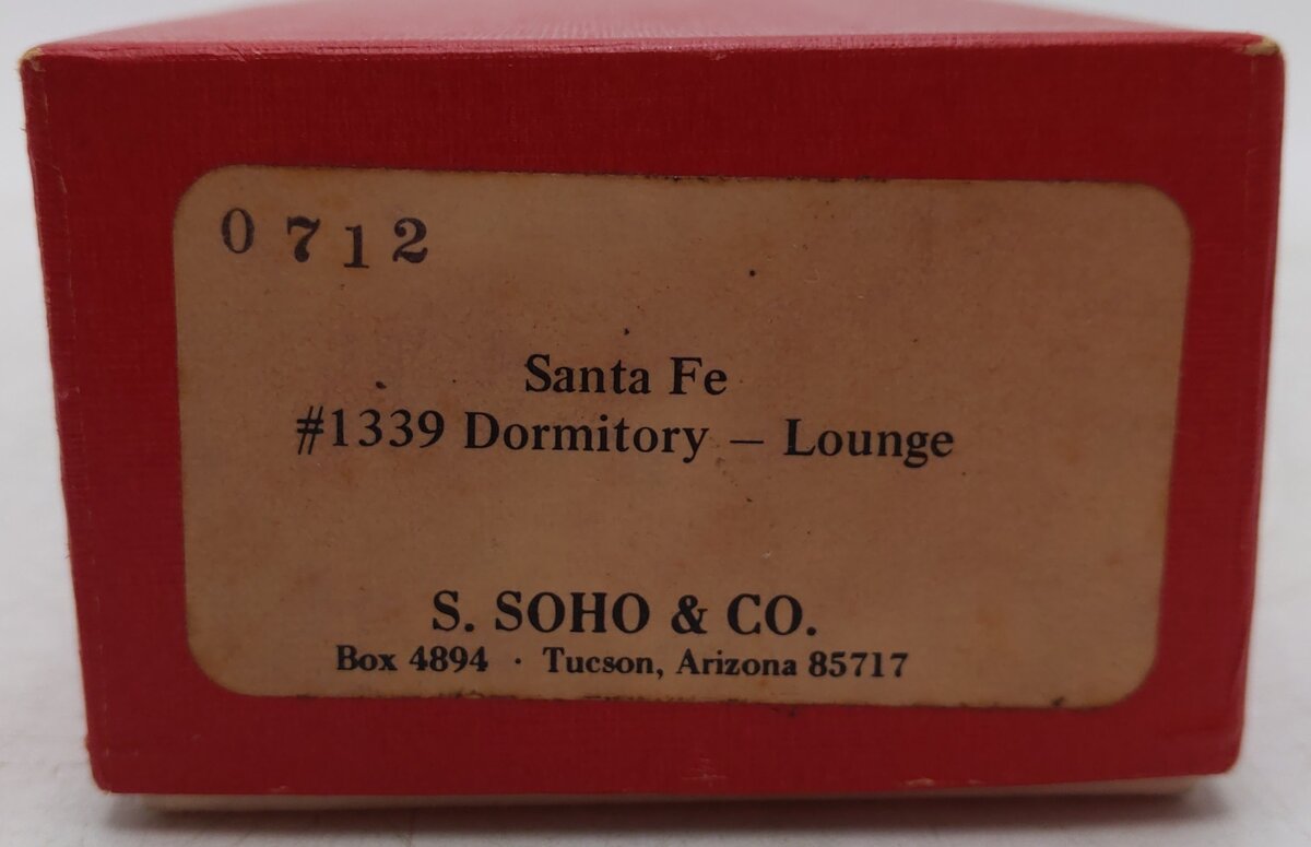 Soho 0712 HO Scale Nickel Plated BRASS Santa Fe #1339 Dormitory Lounge EX/Box