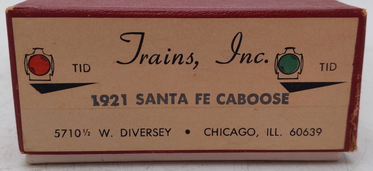 Trains Inc. HO Scale Brass 1921 Santa Fe Caboose/Box