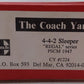 The Coach Yard 1224 HO Scale BRASS Santa Fe Super Chief 4-4-2 Sleeper Car EX/Box