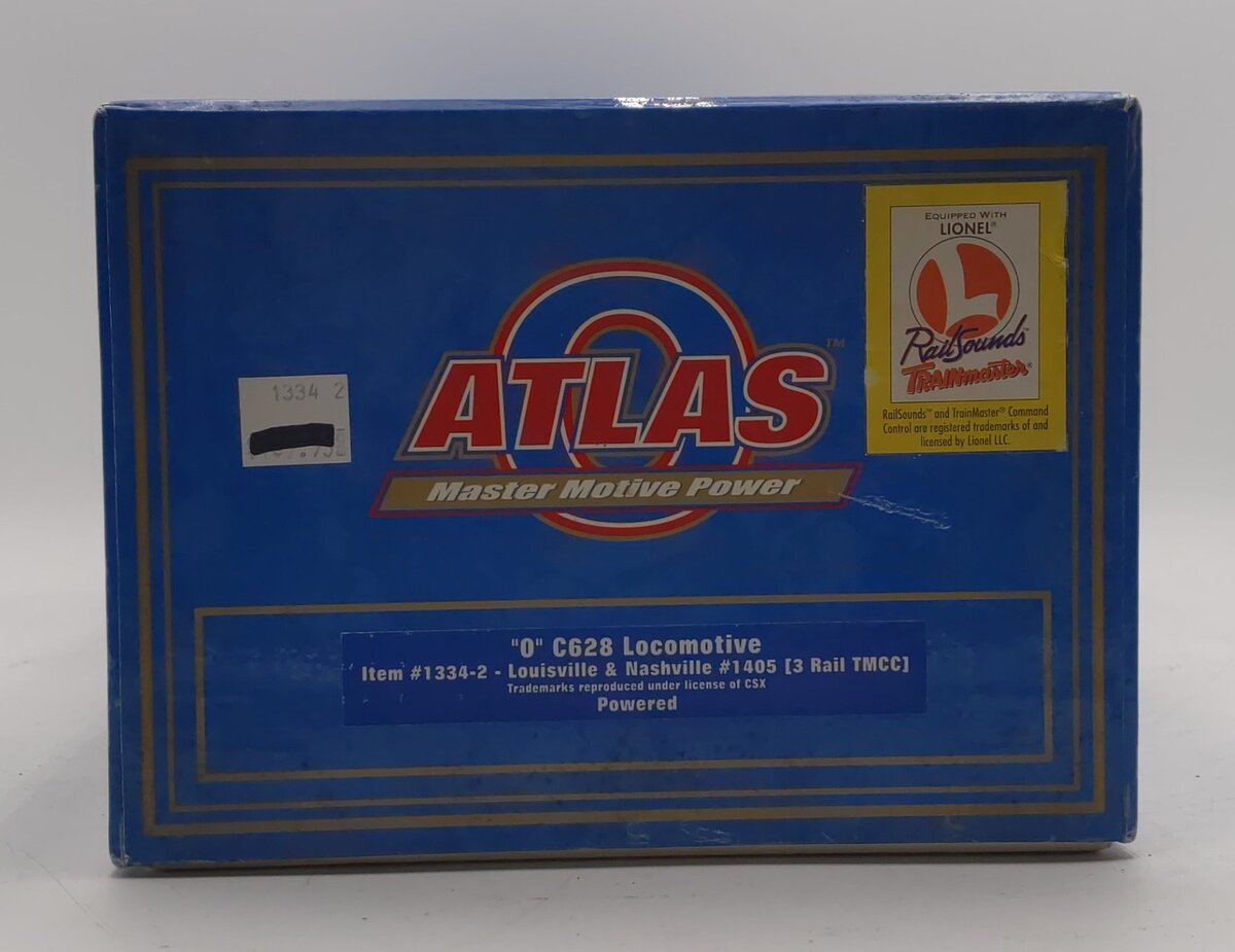 Atlas 1334-2 O Gauge L&N C628 Powered Diesel Locomotive #1405 [3 Rail TMCC] VG/Box