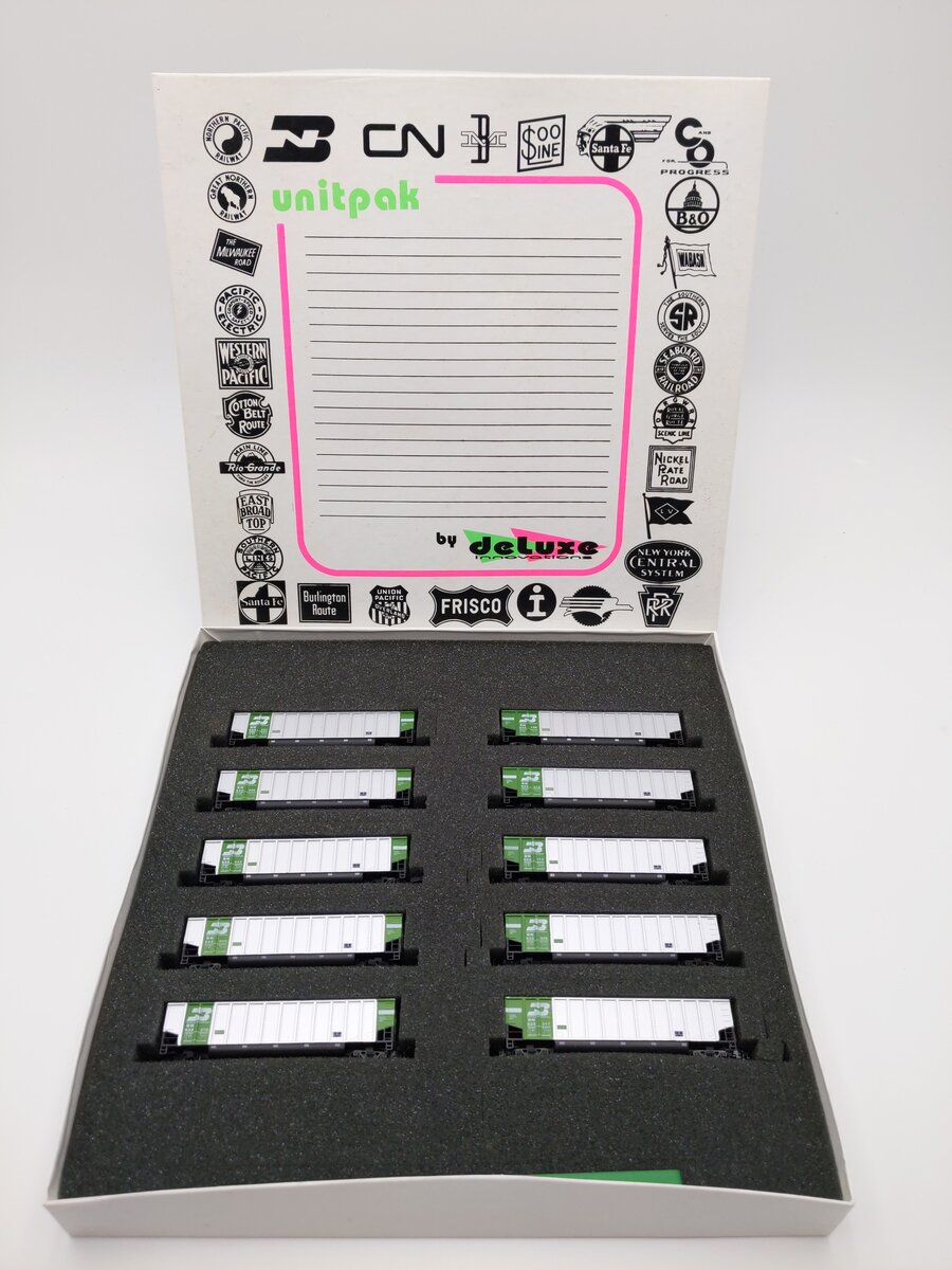 Deluxe Innovations 12040-10M N Scale Burlington Northern Gondola 10 Pack LN/Box