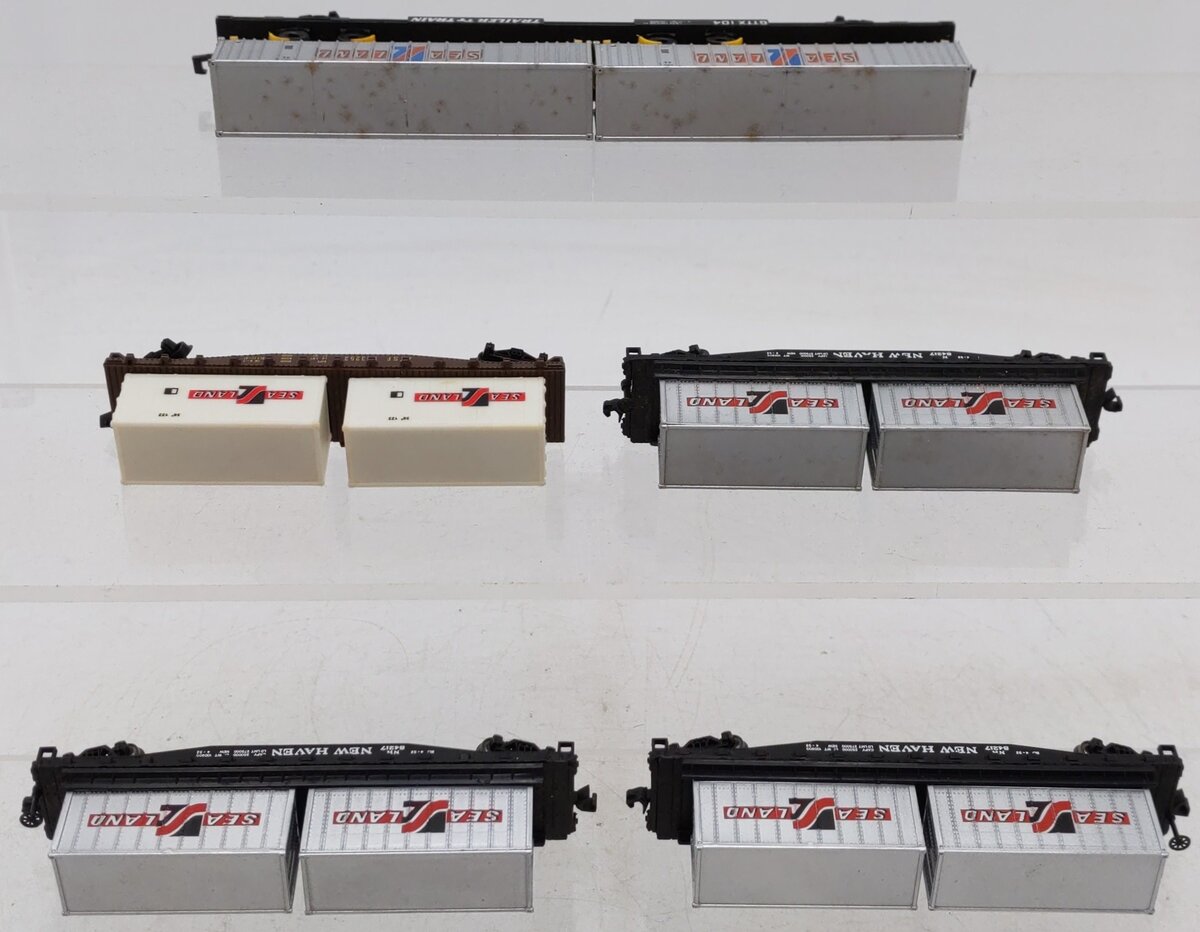 Arnold Rapido N Scale Assorted Sea Land Flat Cars [5] VG