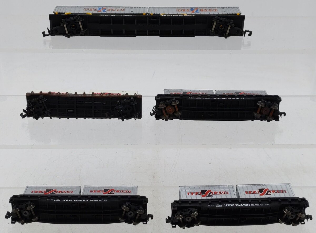 Arnold Rapido N Scale Assorted Sea Land Flat Cars [5] VG