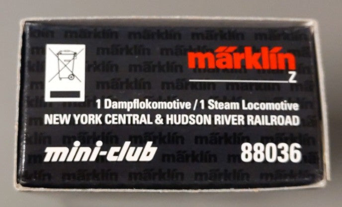 Marklin 88036 Z New York Central & Hudson River 4-6-0 Steam Locomotive LN/Box