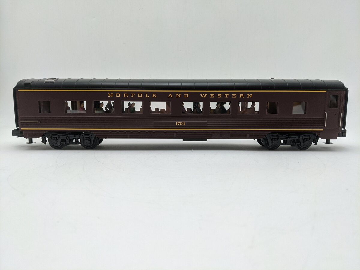 MTH 30-67061 O Gauge Norfolk & Western 60' Steamlined ABS Passenger Car #1704 EX