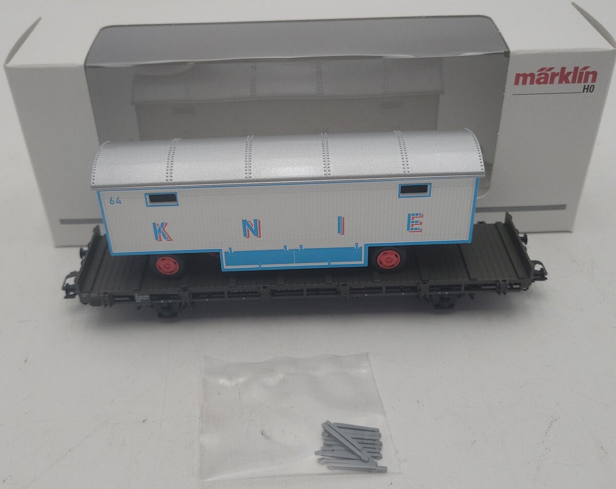 Marklin 45085-02 HO Scale Flatcar W/ Circus Wagon LN/Box