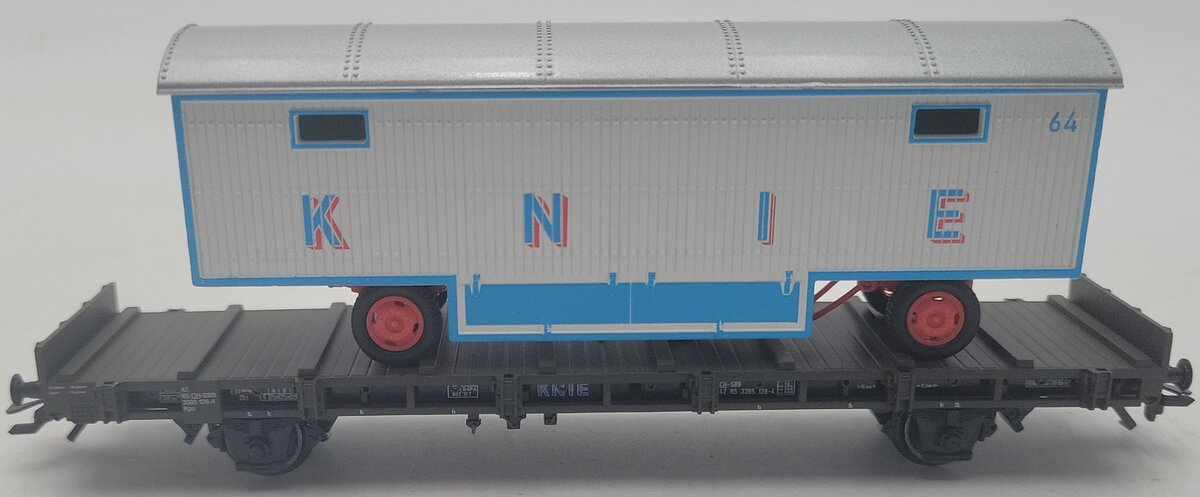 Marklin 45085-02 HO Scale Flatcar W/ Circus Wagon LN/Box
