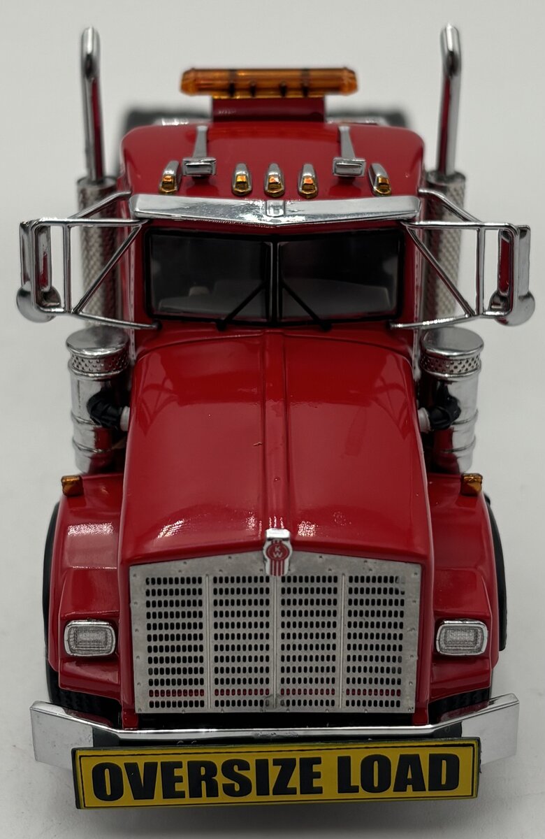Sword Models SW3102-RR 1:50 Scale Red Kenworth T800W w/Rogers 4-Axle Flip Lowboy MT/Box