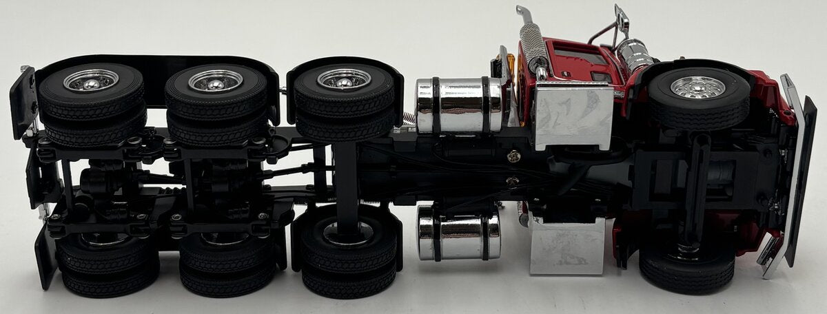 Sword Models SW3102-RR 1:50 Scale Red Kenworth T800W w/Rogers 4-Axle Flip Lowboy MT/Box