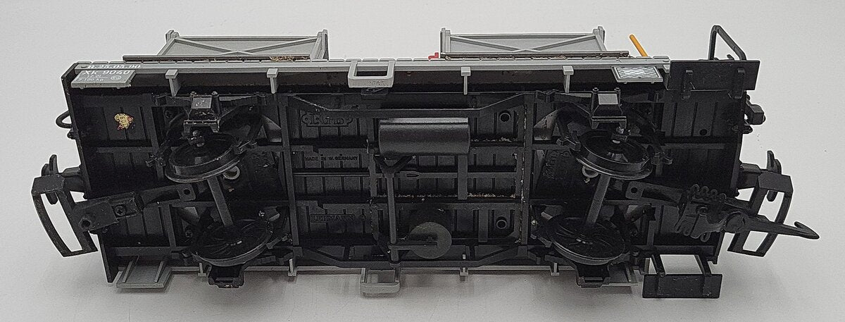 LGB 40140 RhB Refuse Manual Dump Car w/2 Containers #9040 w/Plastic Wheels VG