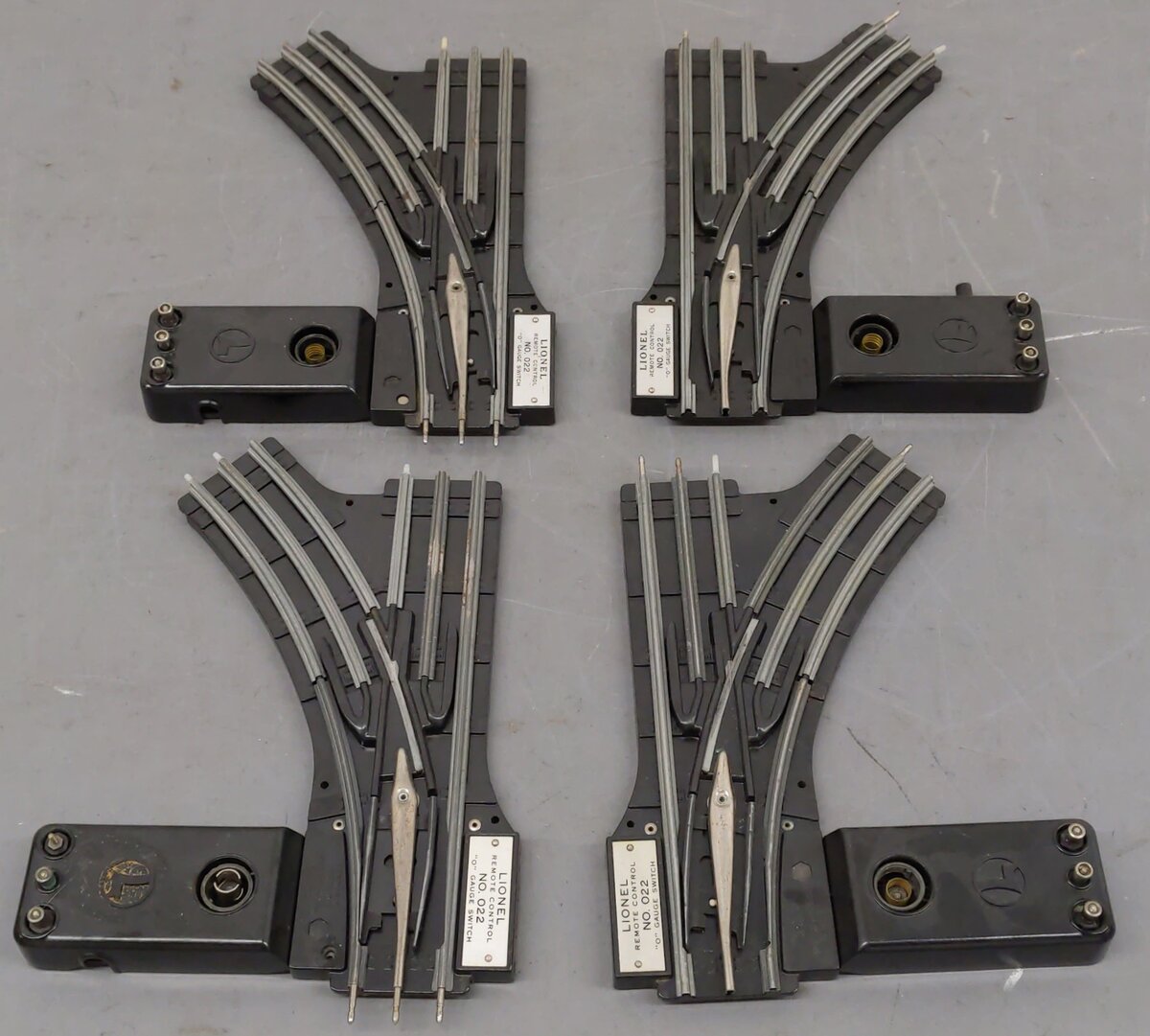 Lionel O22 Vintage O Left-Hand & Right-Hand Electric Remote Switches [4] VG