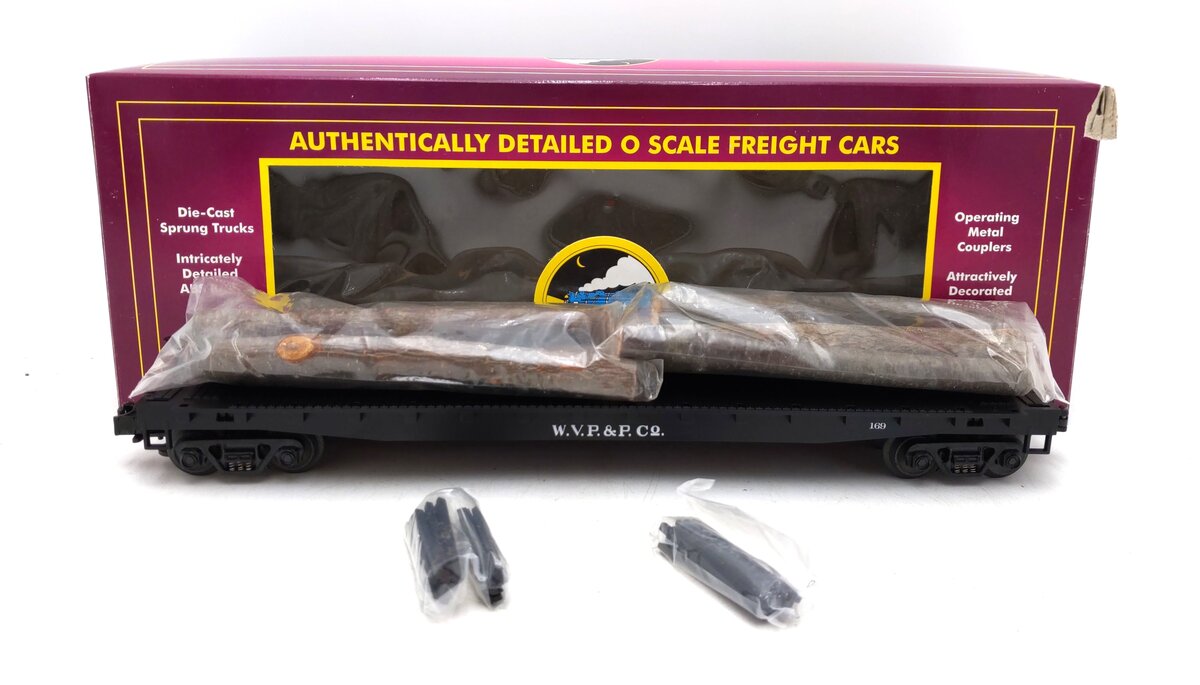 MTH 20-98103 O Gauge West Virginia Pulp & Paper Stake Flatcars #169 NIB