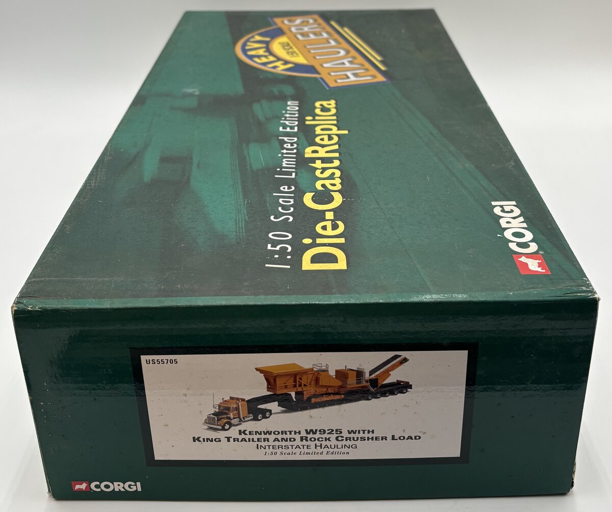 Corgi US55705 1:50 Kenworth W925 w/King Trailer & Rock Crusher Load EX/Box