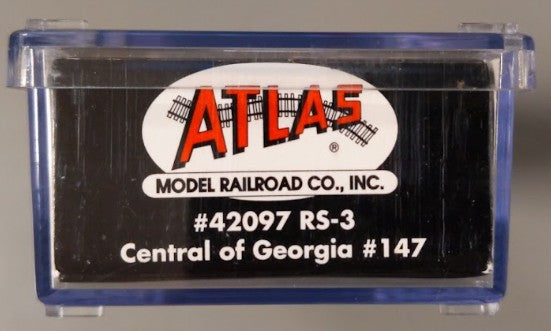 Atlas 42097 N Scale Central Of Georgia RS-3 Diesel Locomotive #147 EX/Box