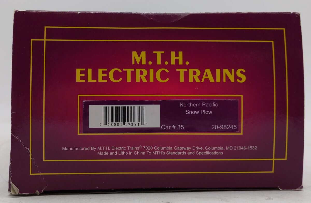 MTH 20-98245 O Gauge Northern Pacific Lighted Snow Plow LN/Box