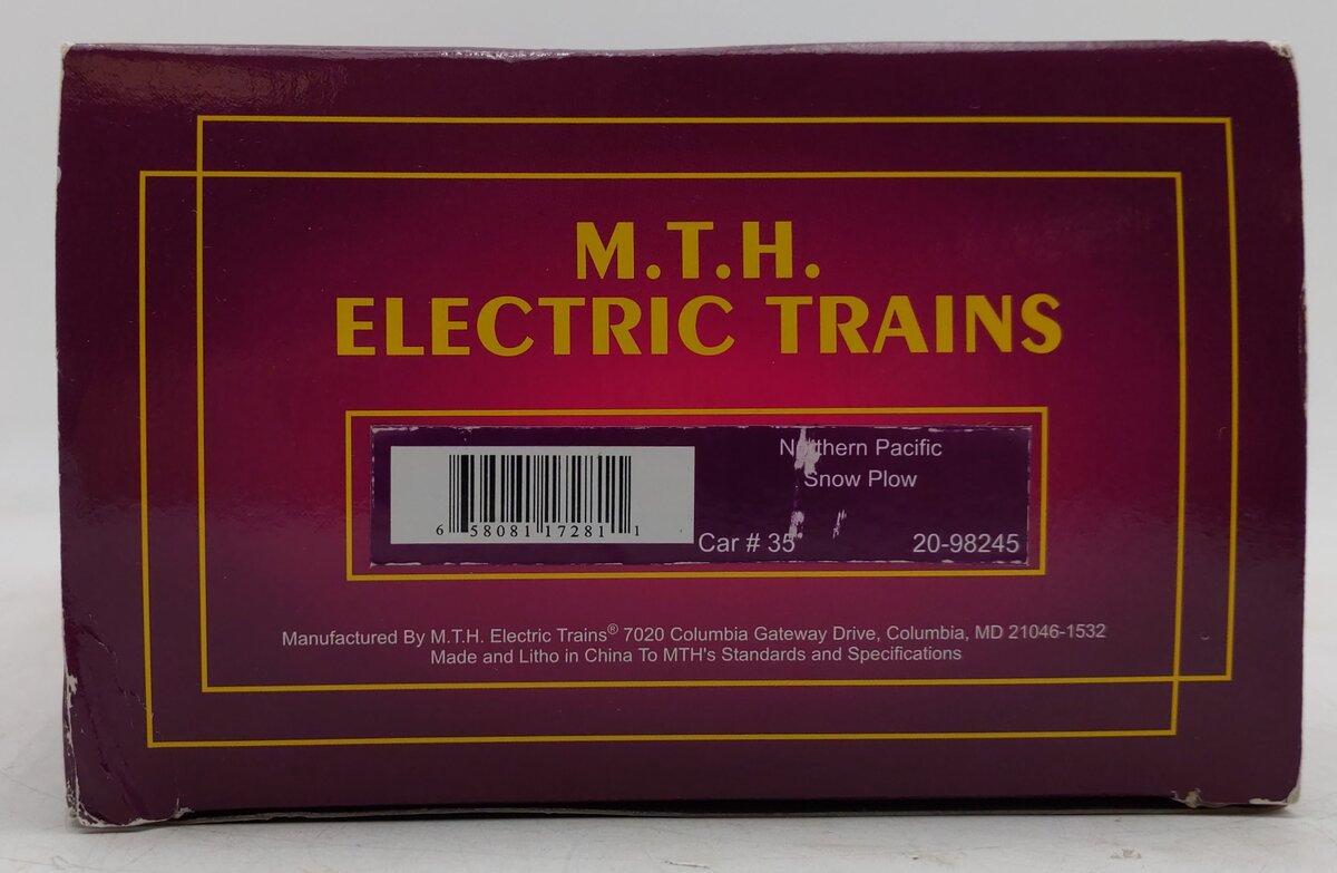 MTH 20-98245 O Gauge Northern Pacific Lighted Snow Plow LN/Box