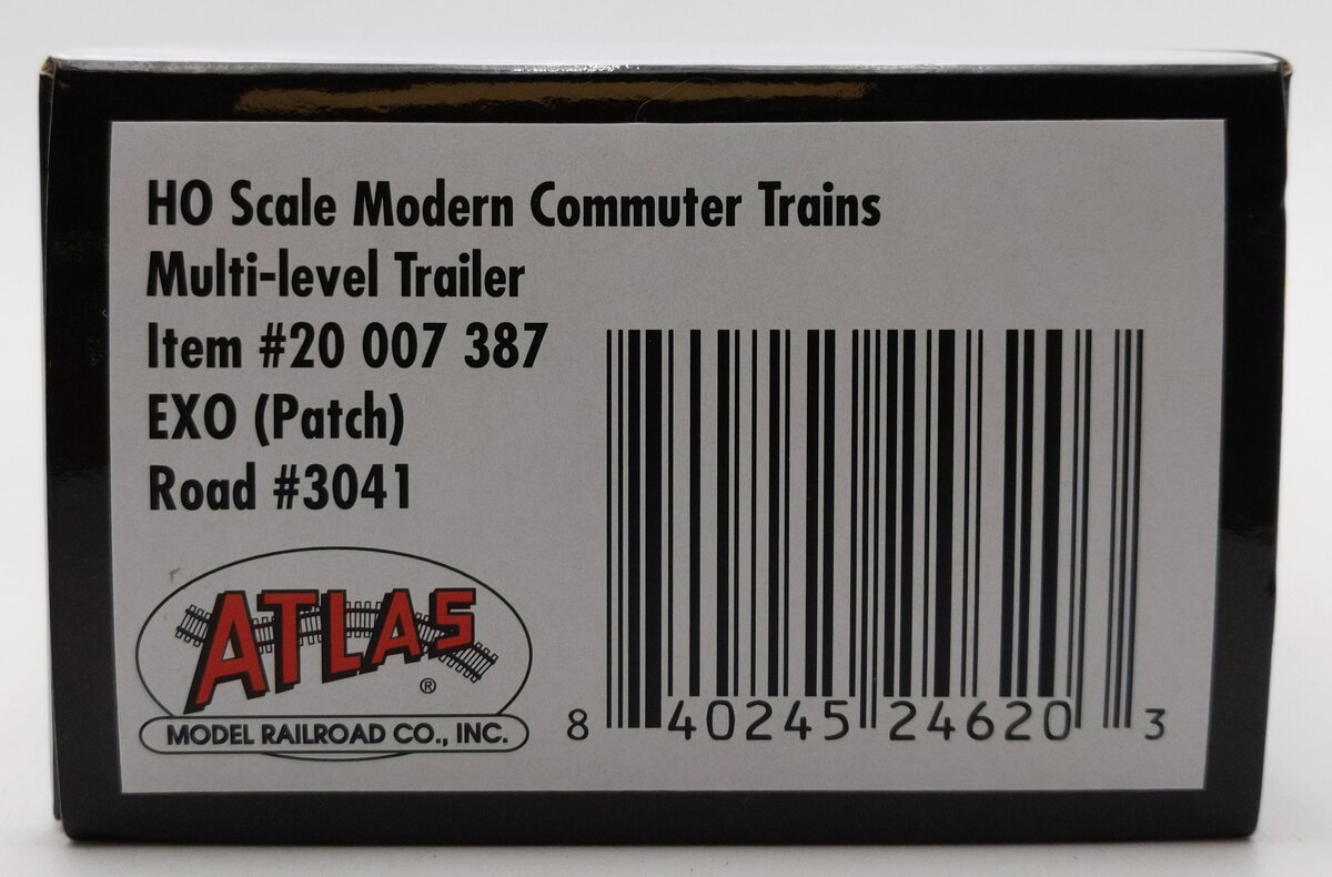 Atlas 20007387 HO Scale Multi Level Commuter Trailer EXO #3041 LN/Box