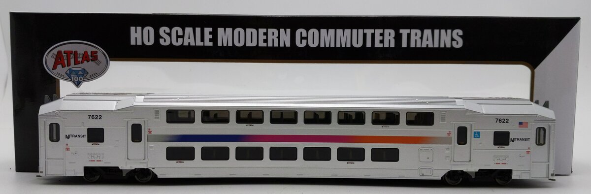 Atlas 20007396 HO Scale NJ Transit Multi Level Commuter Trailer #7622 LN/Box