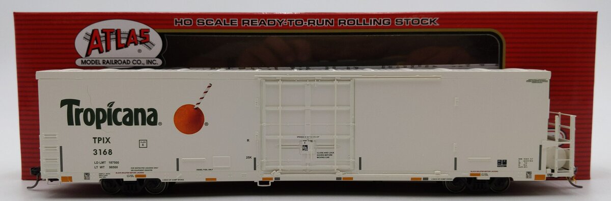 Atlas 20007329 HO Scale Tropicana Trinity 64' Reefer Car #3168 EX/Box
