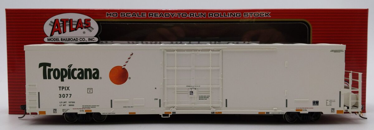 Atlas 20007326 HO Scale Tropicana Trinity 64' Reefer Car #3077 LN/Box