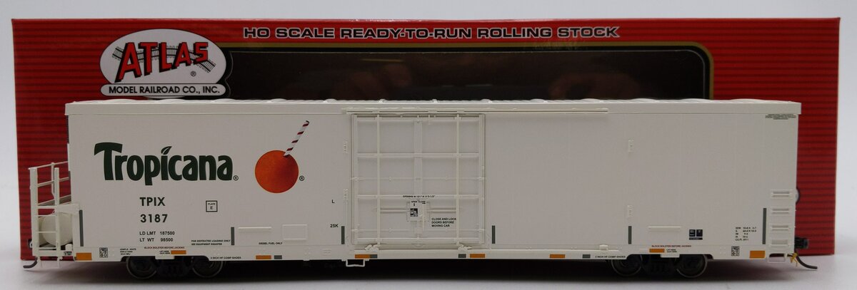 Atlas 20007331 HO Scale Tropicana Trinity 64' Reefer Car #3187 LN/Box