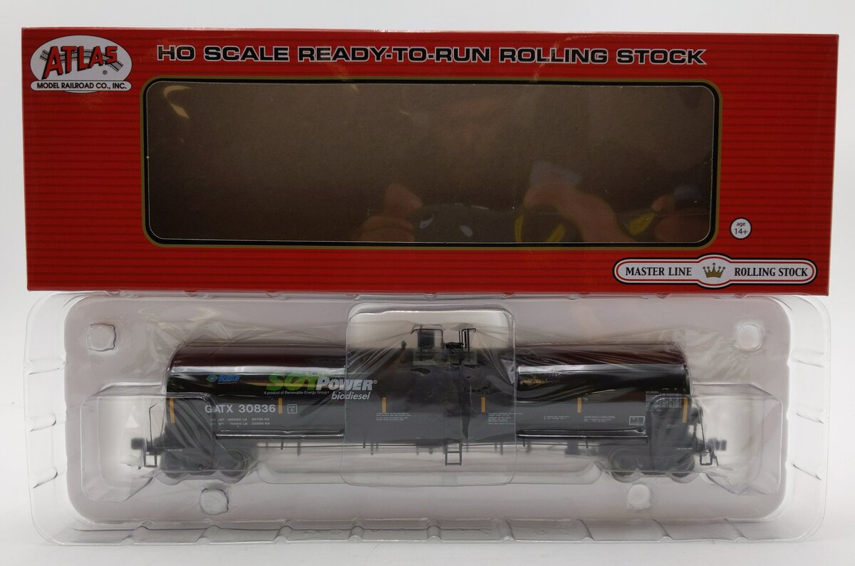 Atlas 20006896 HO GATX Soy Power Bio Fuels Trinity 25,500 Gal Tank Car #30836 NIB