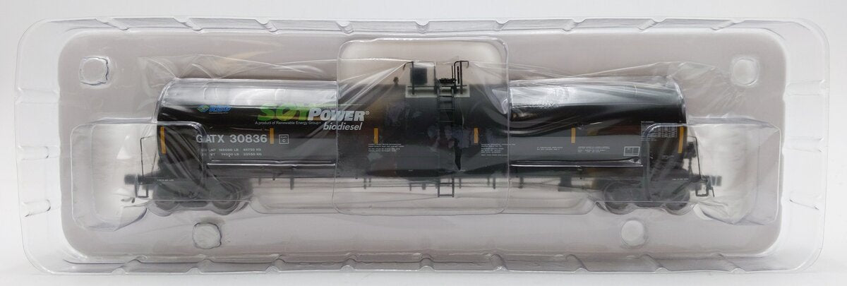 Atlas 20006896 HO GATX Soy Power Bio Fuels Trinity 25,500 Gal Tank Car #30836 NIB