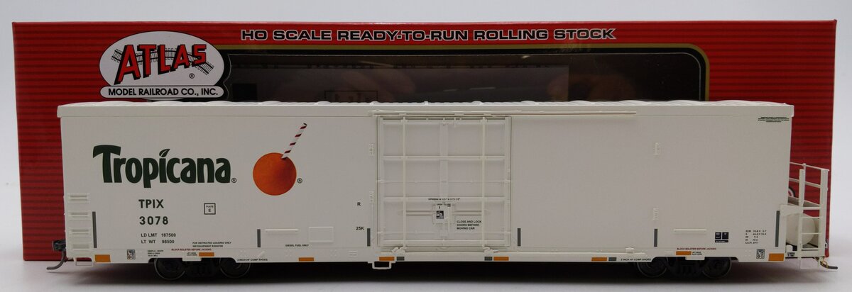 Atlas 20007327 HO Scale Tropicana Trinity 64' Reefer Car #3078 LN/Box