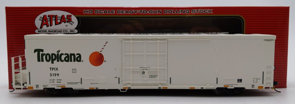 Atlas 20007332 HO Scale Tropicana Trinity 64' Reefer Car #3199 LN/Box