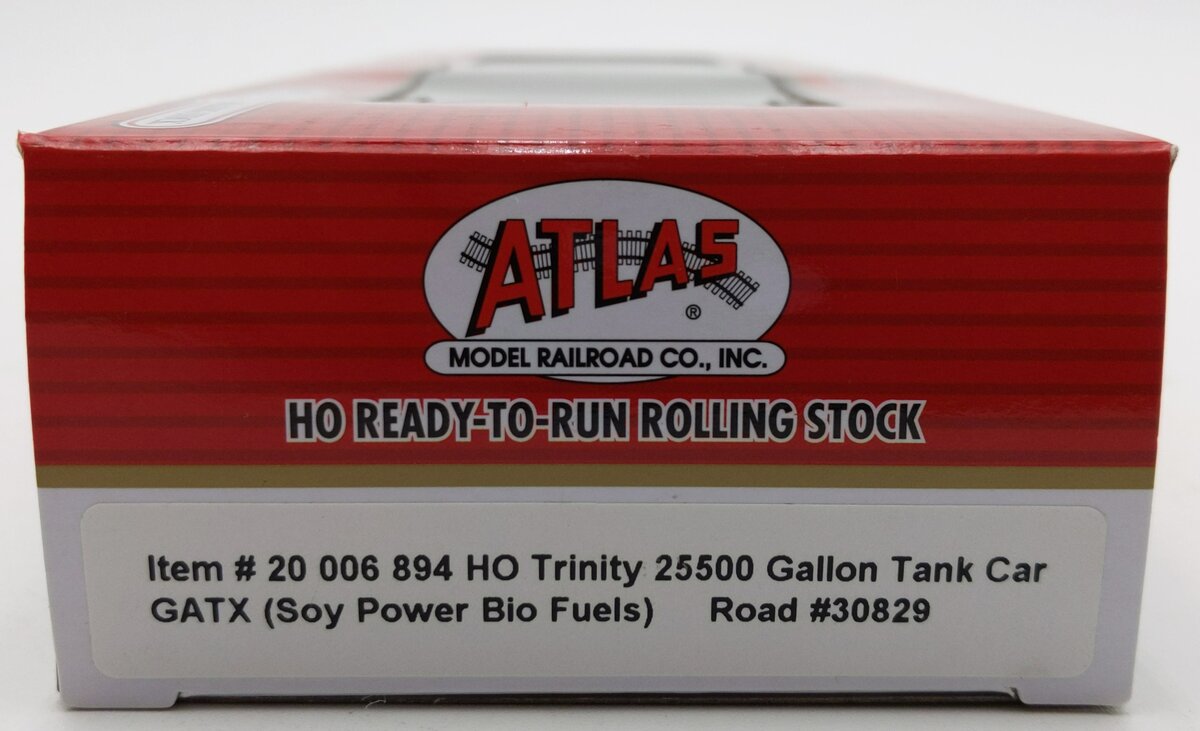 Atlas 20006894 HO GATX Soy Power Bio Fuels Trinity 25,500 Gal Tank Car #30829 NIB