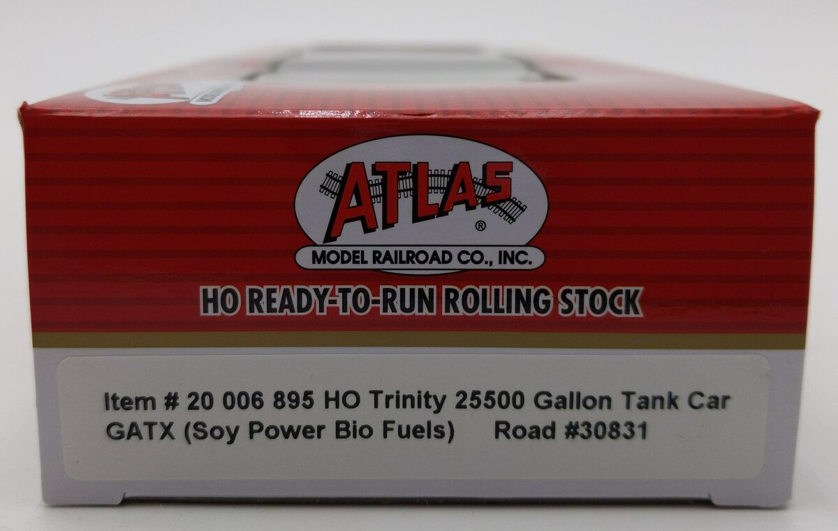 Atlas 20006895 HO GATX Soy Power Bio Fuels Trinity 25,500 Gal Tank Car #30831 NIB
