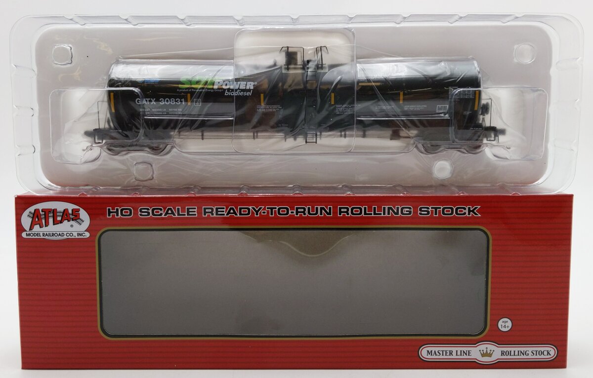 Atlas 20006895 HO GATX Soy Power Bio Fuels Trinity 25,500 Gal Tank Car #30831 NIB