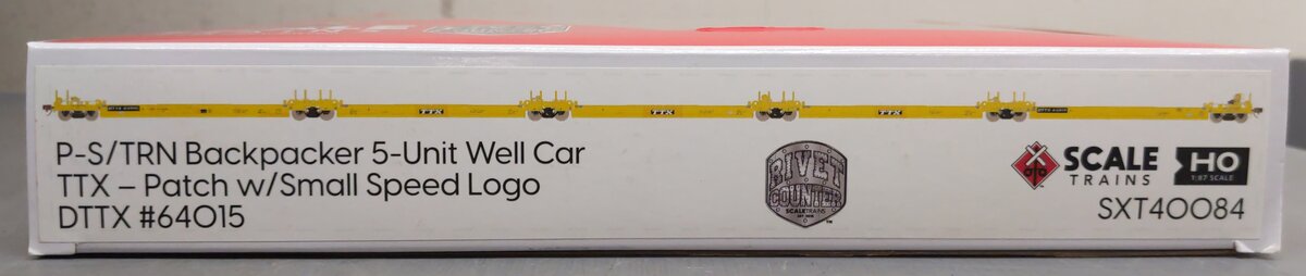 Scale Trains SXT40084 HO Scale DTTX P-S/TRN Backpacker 5-UNit Well Car #64015 MT/Box