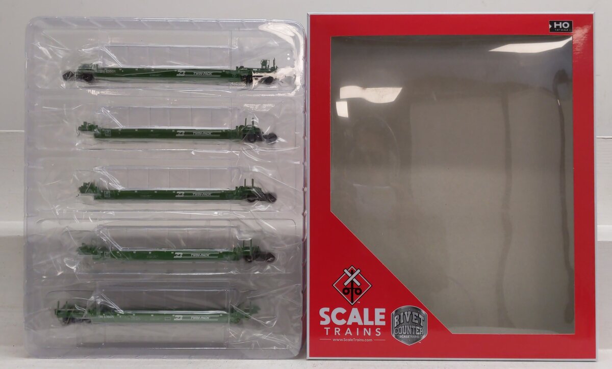 Scale Trains SXT40086 HO Scale BN P-S/TRN Backpacker 5-Unit Well Car #63901 MT/Box