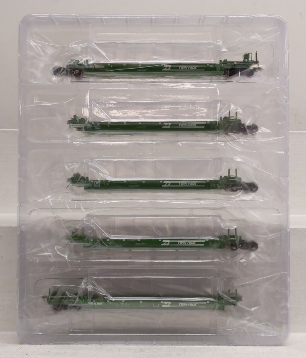 Scale Trains SXT40086 HO Scale BN P-S/TRN Backpacker 5-Unit Well Car #63901 MT/Box