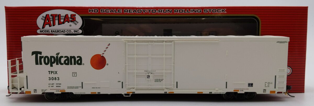Atlas 20007328 HO Scale Tropicana Trinity 64' Reefer Car #3083 LN/Box