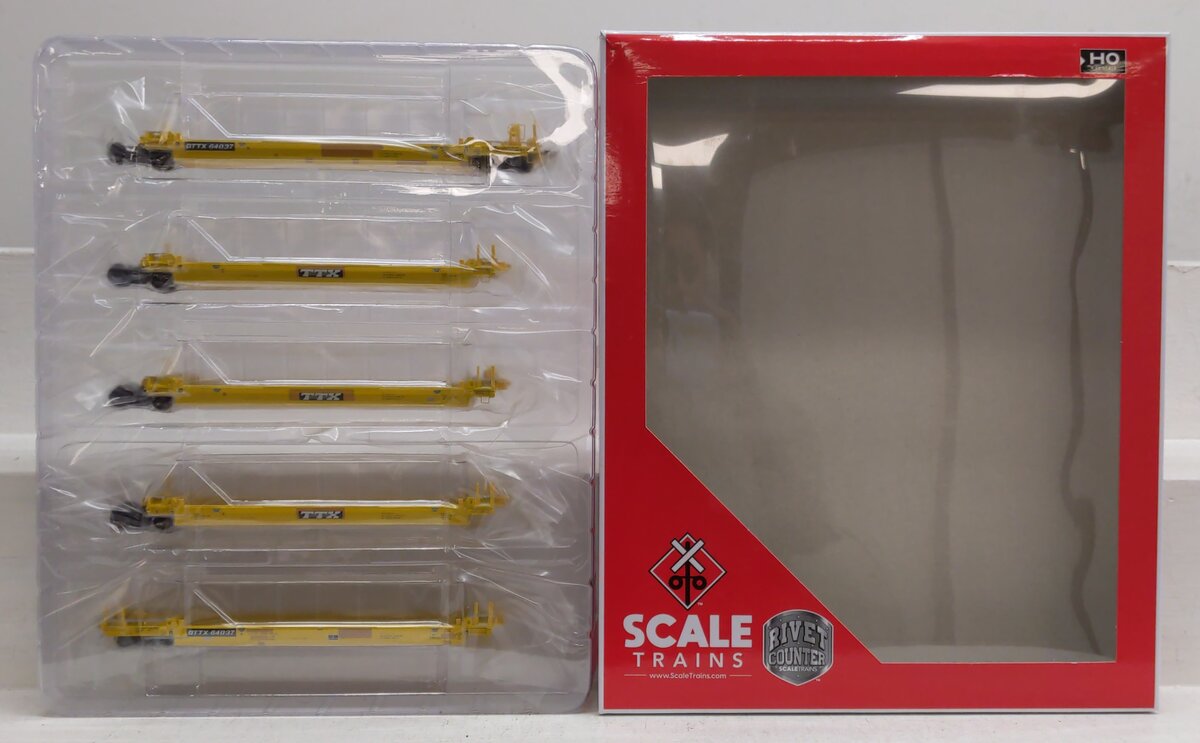 Scale Trains SXT40085 HO Scale DTTX P-S/TRN Backpacker 5-Unit Well Car #64037 MT/Box