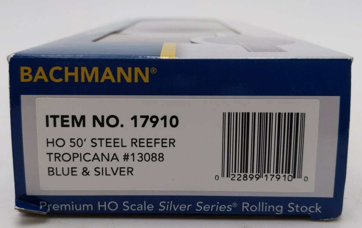Bachmann 17910 HO Scale Tropicana 50' Steel Reefer Car #13088 LN/Box