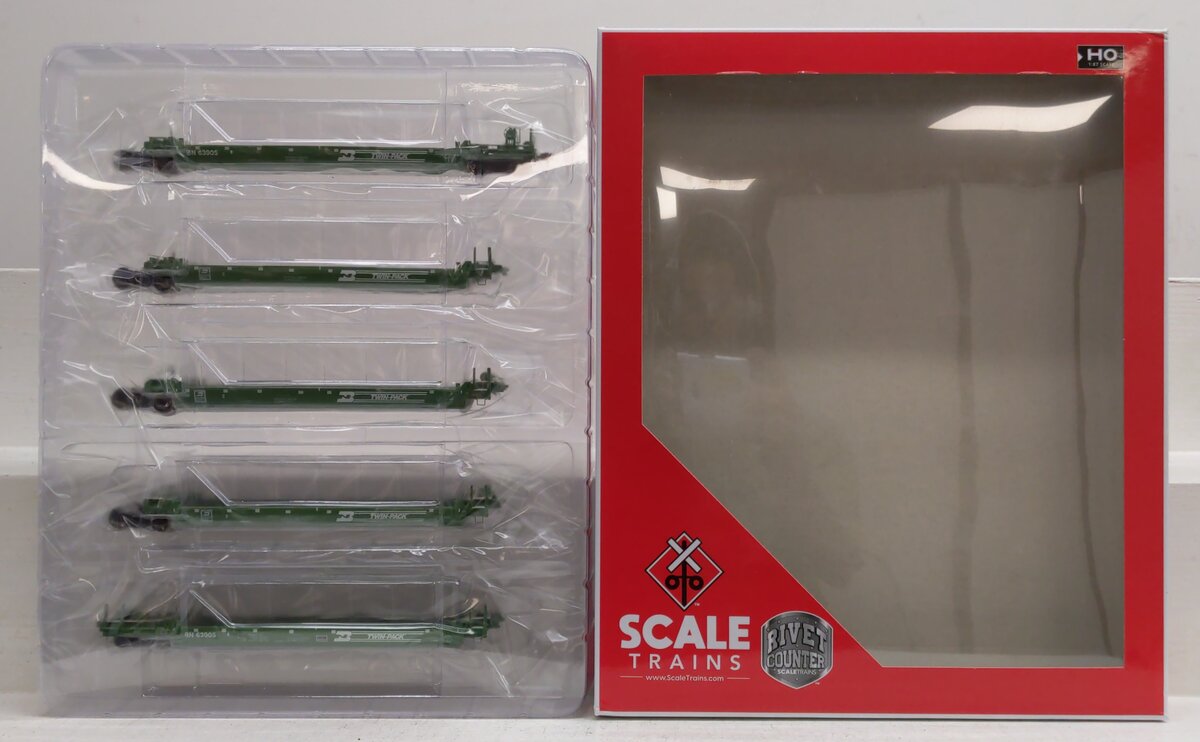 Scale Trains SXT40088 HO Scale BN P-S/TRN Backpacker 5-Unit Well Car #63905 MT/Box